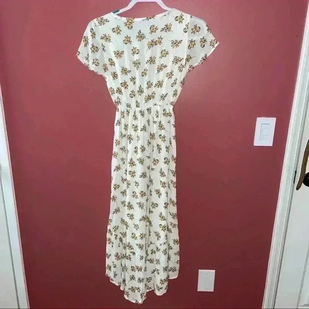 Abercrombie & Fitch Womens Ruffle Hem Midi Dress